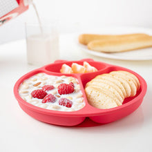 Load image into Gallery viewer, Steti Baby Toddler Self-Feeding Suction Plate – Divided Food-Grade Silicone Suction Plate for Weaning Babies, BPA-Free, Microwave, Dishwasher & Oven Safe – Infant Feeding Bowls-Lady Bug