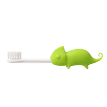 Load image into Gallery viewer, Steti Manual Kids Toothbrush for Toddlers Aged 2 to 8, BPA-Free Soft Bristles, Healthy for Gentle Gum, Sensitive Teeth; Non-Slip Silicone, Easy to Hold Handle, Cute, Attractive Lizard Design, Green