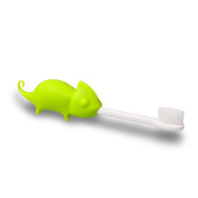 Load image into Gallery viewer, Steti Manual Kids Toothbrush for Toddlers Aged 2 to 8, BPA-Free Soft Bristles, Healthy for Gentle Gum, Sensitive Teeth; Non-Slip Silicone, Easy to Hold Handle, Cute, Attractive Lizard Design, Green