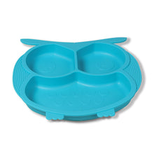 Load image into Gallery viewer, Steti Baby Toddler Self-Feeding Suction Plate – Divided Food-Grade Silicone Suction Plate for Weaning Babies, BPA-Free, Microwave, Dishwasher & Oven Safe – Infant Feeding Bowls-Owl