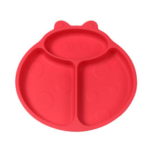 Load image into Gallery viewer, Steti Baby Toddler Self-Feeding Suction Plate – Divided Food-Grade Silicone Suction Plate for Weaning Babies, BPA-Free, Microwave, Dishwasher & Oven Safe – Infant Feeding Bowls-Lady Bug