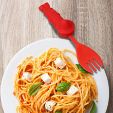 Load image into Gallery viewer, Steti Baby Soft Silicone Baby Utensils, Cute Pinocchio Fork Spoon Made of Food Grade Material, Easy to Grip, Lovely Patented Design