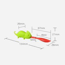 Load image into Gallery viewer, Steti Baby Soft Silicone Baby Utensils, Cute Lizard Fork Spoon Made of Food Grade Material, Easy to Grip, Lovely Patented Design