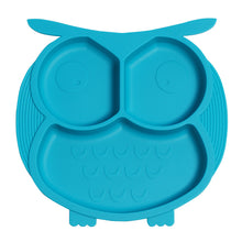 Load image into Gallery viewer, Steti Baby Toddler Self-Feeding Suction Plate – Divided Food-Grade Silicone Suction Plate for Weaning Babies, BPA-Free, Microwave, Dishwasher &amp; Oven Safe – Infant Feeding Bowls-Owl
