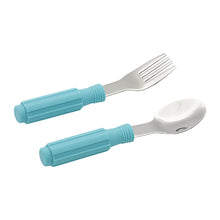 Load image into Gallery viewer, Steti Baby Soft Silicone &amp; Stainless Steel Baby Utensils, Cute screw driver Shape Fork Spoon, Easy to Grip, Lovely Patented Design

