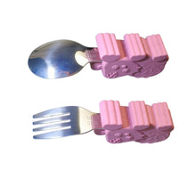 Load image into Gallery viewer, Tiger Fork and Spoon, Food Grade Silicone, Patent Protected, FDA, LFGB Tested, With Travelling Case
