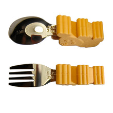 Load image into Gallery viewer, Tiger Fork and Spoon, Food Grade Silicone, Patent Protected, FDA, LFGB Tested, With Travelling Case

