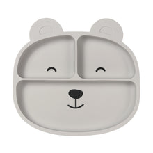 Load image into Gallery viewer, Steti Baby Toddler Self-Feeding Suction Plate – Divided Food-Grade Silicone Suction Plate for Weaning Babies, BPA-Free, Microwave, Dishwasher &amp; Oven Safe – Infant Feeding Bowls-Bear
