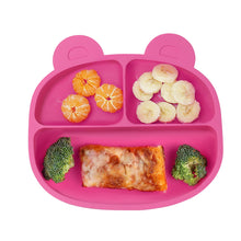 Load image into Gallery viewer, Steti Baby Toddler Self-Feeding Suction Plate – Divided Food-Grade Silicone Suction Plate for Weaning Babies, BPA-Free, Microwave, Dishwasher &amp; Oven Safe – Infant Feeding Bowls-Bear

