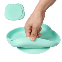 Load image into Gallery viewer, Steti Baby Toddler Self-Feeding Suction Plate – Divided Food-Grade Silicone Suction Plate for Weaning Babies, BPA-Free, Microwave, Dishwasher &amp; Oven Safe – Infant Feeding Bowls-Monkey Face
