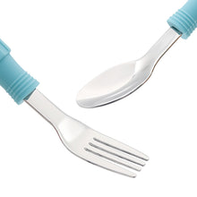 Load image into Gallery viewer, Steti Baby Soft Silicone &amp; Stainless Steel Baby Utensils, Cute screw driver Shape Fork Spoon, Easy to Grip, Lovely Patented Design
