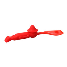 Load image into Gallery viewer, Steti Baby Soft Silicone Baby Utensils, Cute Pinocchio Fork Spoon Made of Food Grade Material, Easy to Grip, Lovely Patented Design
