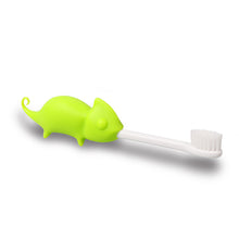 Load image into Gallery viewer, Steti Manual Kids Toothbrush for Toddlers Aged 2 to 8, BPA-Free Soft Bristles, Healthy for Gentle Gum, Sensitive Teeth; Non-Slip Silicone, Easy to Hold Handle, Cute, Attractive Lizard Design, Green
