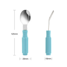 Load image into Gallery viewer, Steti Baby Soft Silicone &amp; Stainless Steel Baby Utensils, Cute screw driver Shape Fork Spoon, Easy to Grip, Lovely Patented Design
