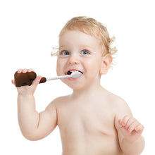 Load image into Gallery viewer, Steti Manual Kids Toothbrush for Toddlers Aged 2 to 8, BPA-Free Soft Bristles, Healthy for Gentle Gum, Sensitive Teeth; Non-Slip Silicone, Easy to Hold Handle, Cute, Attractive Sloth Design
