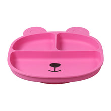 Load image into Gallery viewer, Steti Baby Toddler Self-Feeding Suction Plate – Divided Food-Grade Silicone Suction Plate for Weaning Babies, BPA-Free, Microwave, Dishwasher &amp; Oven Safe – Infant Feeding Bowls-Bear
