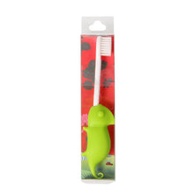 Load image into Gallery viewer, Steti Manual Kids Toothbrush for Toddlers Aged 2 to 8, BPA-Free Soft Bristles, Healthy for Gentle Gum, Sensitive Teeth; Non-Slip Silicone, Easy to Hold Handle, Cute, Attractive Lizard Design, Green
