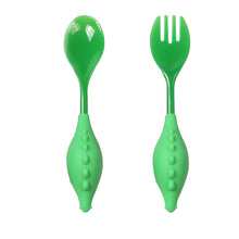 Load image into Gallery viewer, Steti Baby Soft Silicone Baby Utensils, Cute Dinosaurs Fork Spoon Made of Food Grade Material, Easy to Grip, Lovely Patented Design
