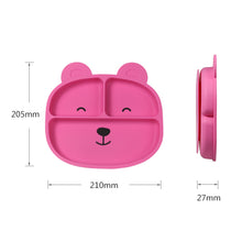 Load image into Gallery viewer, Steti Baby Toddler Self-Feeding Suction Plate – Divided Food-Grade Silicone Suction Plate for Weaning Babies, BPA-Free, Microwave, Dishwasher &amp; Oven Safe – Infant Feeding Bowls-Bear

