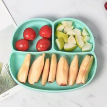 Load image into Gallery viewer, Steti Baby Toddler Self-Feeding Suction Plate – Divided Food-Grade Silicone Suction Plate for Weaning Babies, BPA-Free, Microwave, Dishwasher &amp; Oven Safe – Infant Feeding Bowls-Monkey Face
