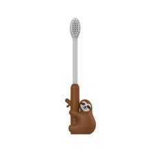 Load image into Gallery viewer, Steti Manual Kids Toothbrush for Toddlers Aged 2 to 8, BPA-Free Soft Bristles, Healthy for Gentle Gum, Sensitive Teeth; Non-Slip Silicone, Easy to Hold Handle, Cute, Attractive Sloth Design

