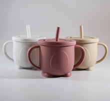 Load image into Gallery viewer, Silicone Food Grade Cup with Straw, Air Tight, Various Colors, Suitable for Kids 6 Months Up
