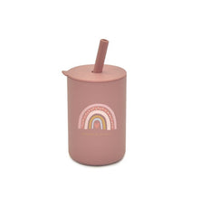 Load image into Gallery viewer, Silicone Food Grade Cup with Straw and Interesting, Eye-Catching pattens, Air Tight, Various Colors, Suitable for Kids 6 Months Up
